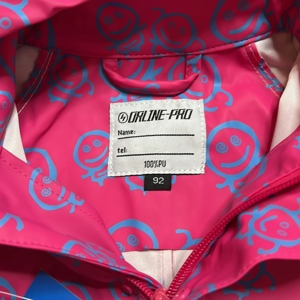 NWT Orline Pro Girls Reflective Rain Suit Size 92/2Yr